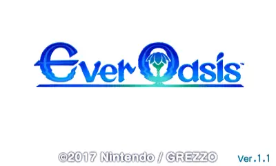 A screenshot of the title screen for Ever Oasis.